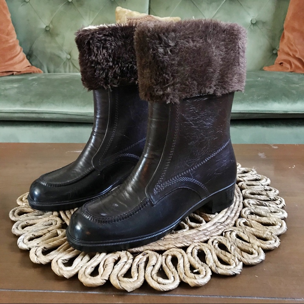 Fleece Lined Vintage Rain/Winter Boots